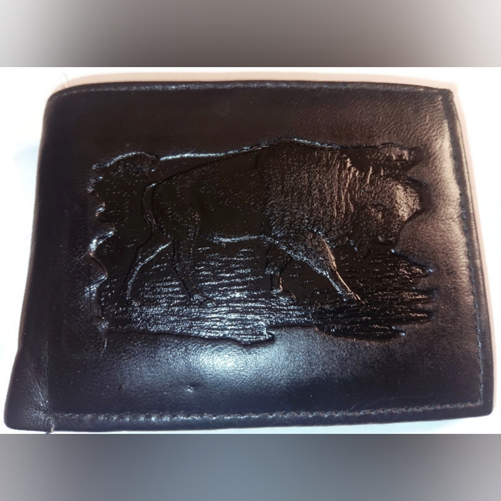 MEN'S BUFFALO LEATHER BIFOLD BLACK